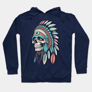 Red Indian Skull  - Classic Vintage Summer Hoodie